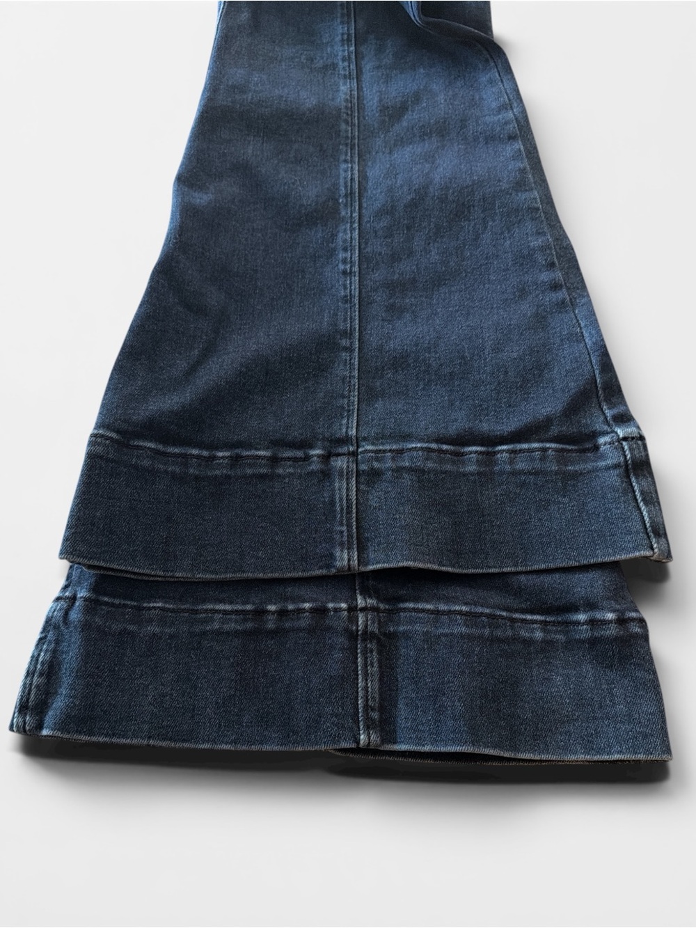 Special A Super Flare Jeans Size 11/30 Dark Wash Stretchy High Wasted Banded Hem - Picture 10 of 16